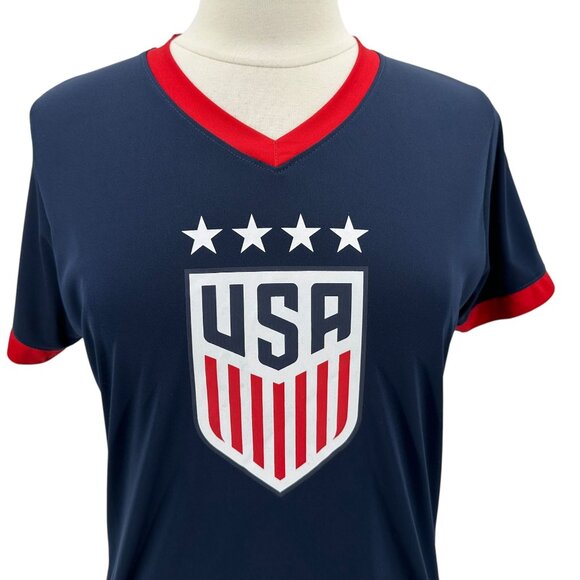 USWNT Players Womens Medium Jersey USA Megan Rapinoe Soccer Blue Red - Picture 2 of 5